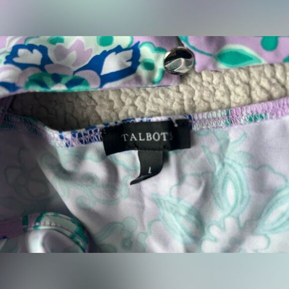 TALBOTS EFFORTLESS JERSEY SHIFT DRESS LARGE FLORAL WOMENS - Picture 4 of 8